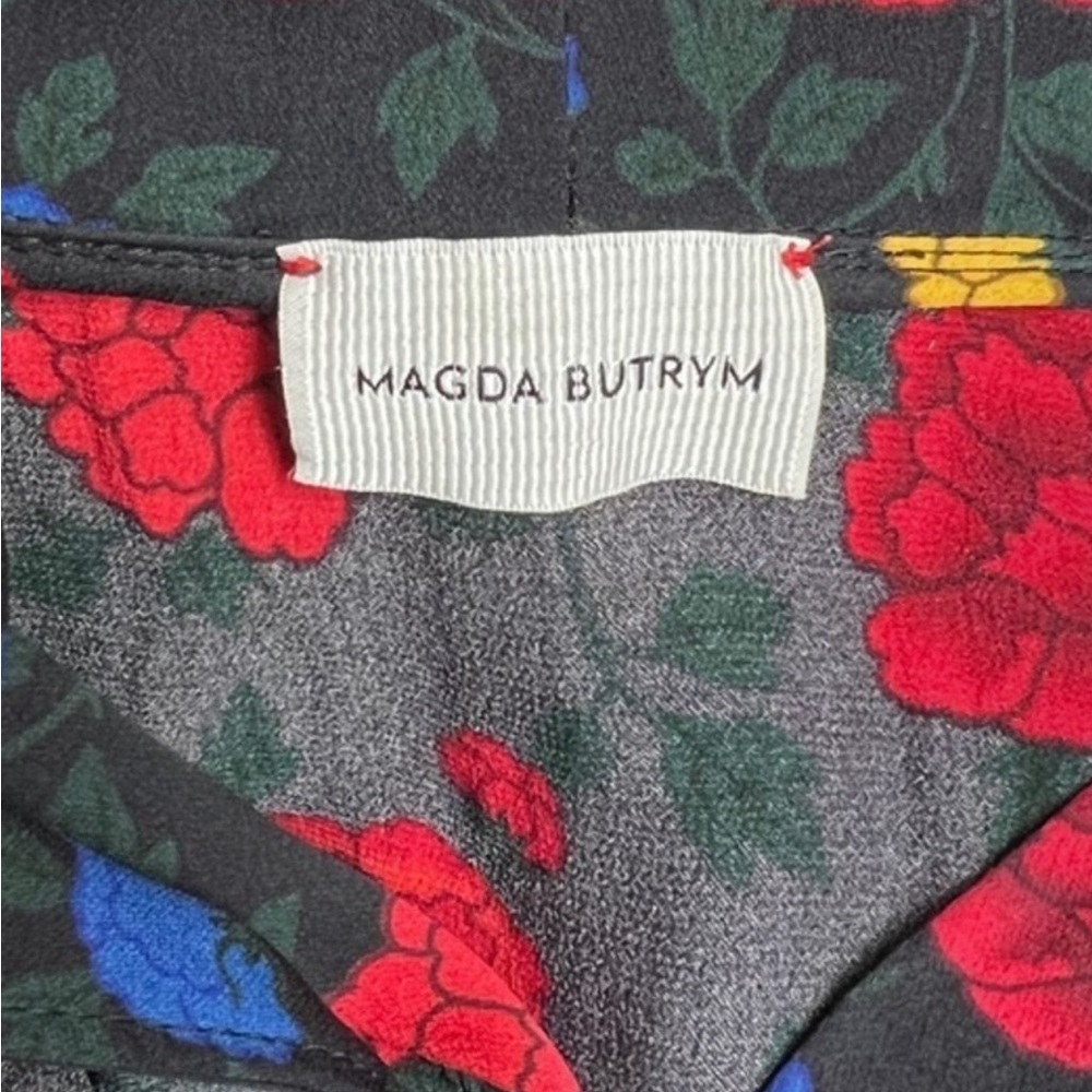 Magda Butrym Foggia Floral Hooded Silk Top - sz US 4 - Picture 4 of 7